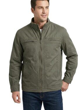 Shiqiang Gray Heavy-Duty With Zipper & Button Details Casual Jacket Men's Large